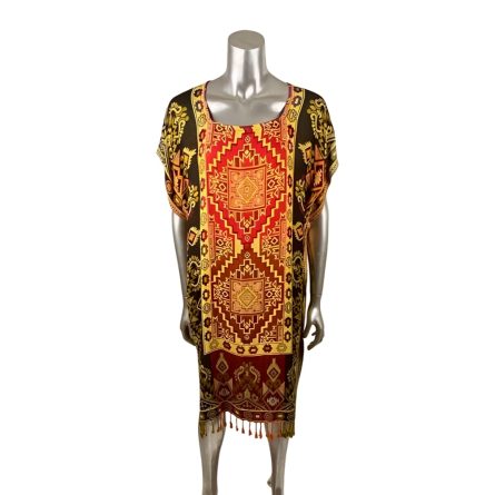 VESTIDO AZTECA ESTAMPADO AZUL - Image 2